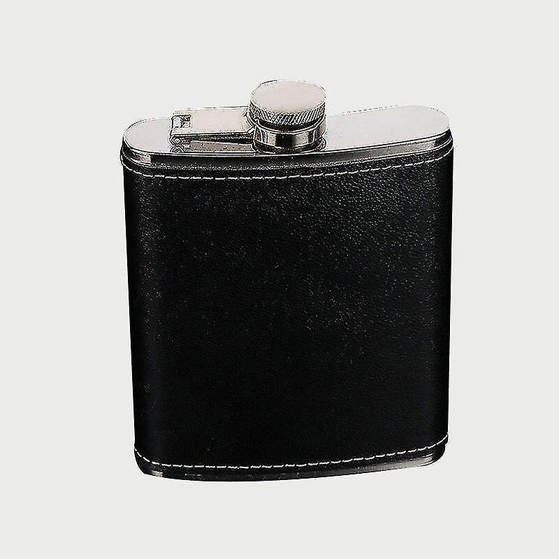 Flasks Portable Stainless Steel Hip Flask Flagon Whiskey Wine Pot Bottle Gift 6 Oz With Leather Flasks
