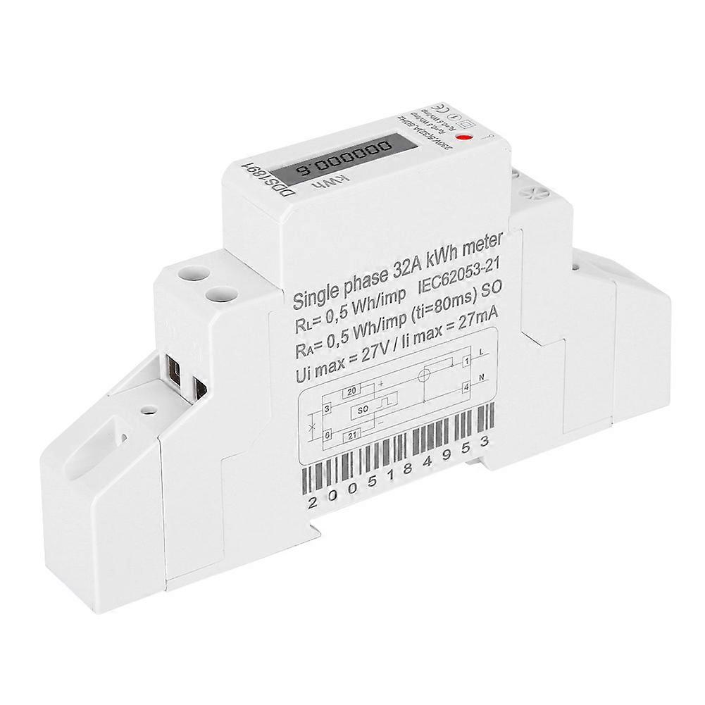 DDS1891 Single Phase Din Rail Energy Meter 5(32)A 50Hz LCD Display Electricity Meter