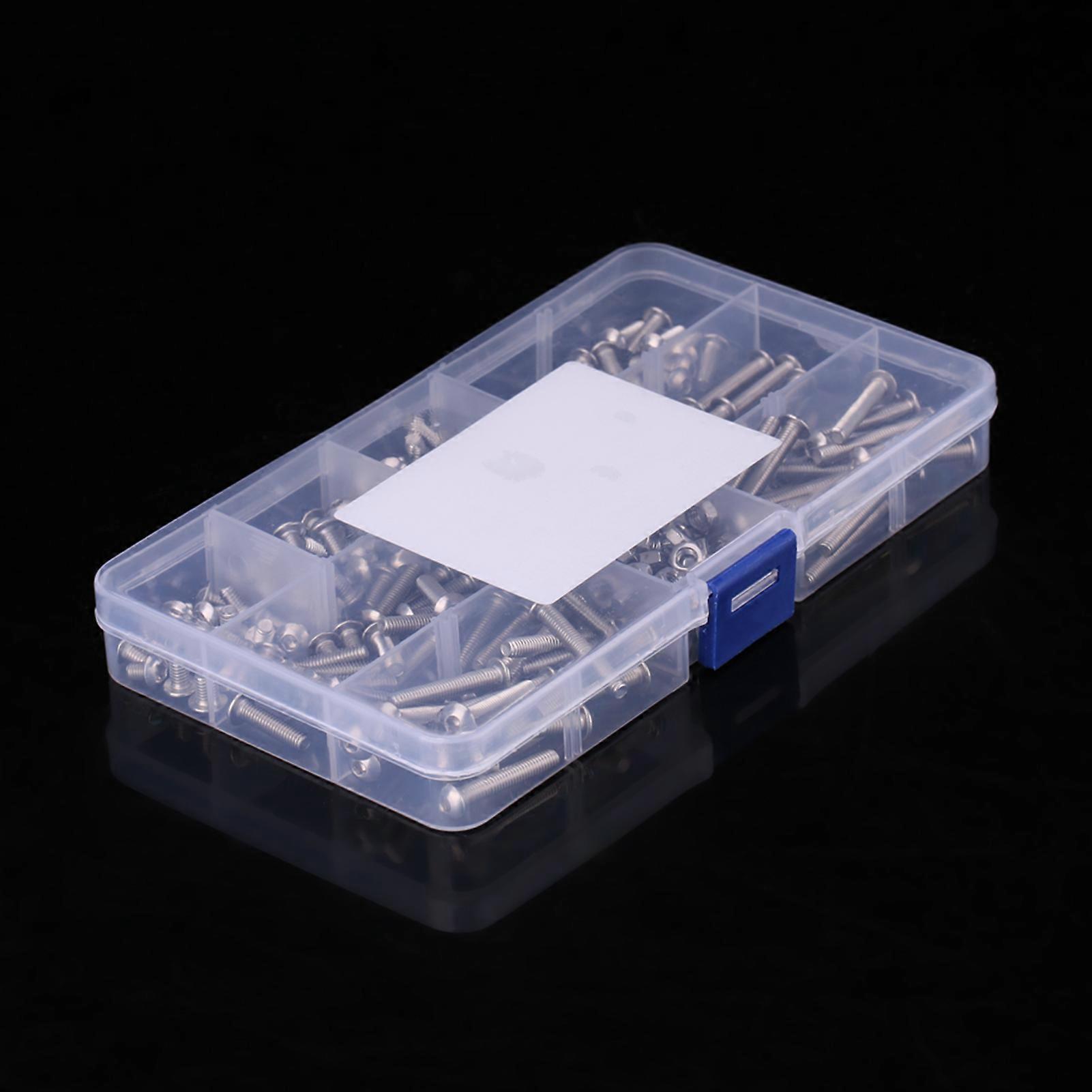 210pcs M4 Stainless Steel SS304 Hex Socket Button Head Screws and Nuts Assrotment Set