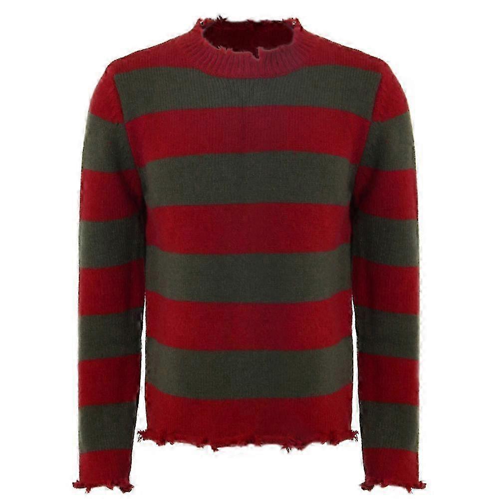 Φρικιαστικό Cosplay Φορέματα πουλόβερ Κόκκινο πράσινο ριγέ ρούχα Μονοκόμματο φόρεμα Απόκριες Cosplay κοστούμια για άνδρες Γυναίκες υψηλής ποιότητας