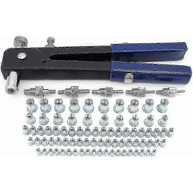 Zinc Plated Carbon Steel Rivet Nuts Kit, Strong Rust Resistance for Various Sizes