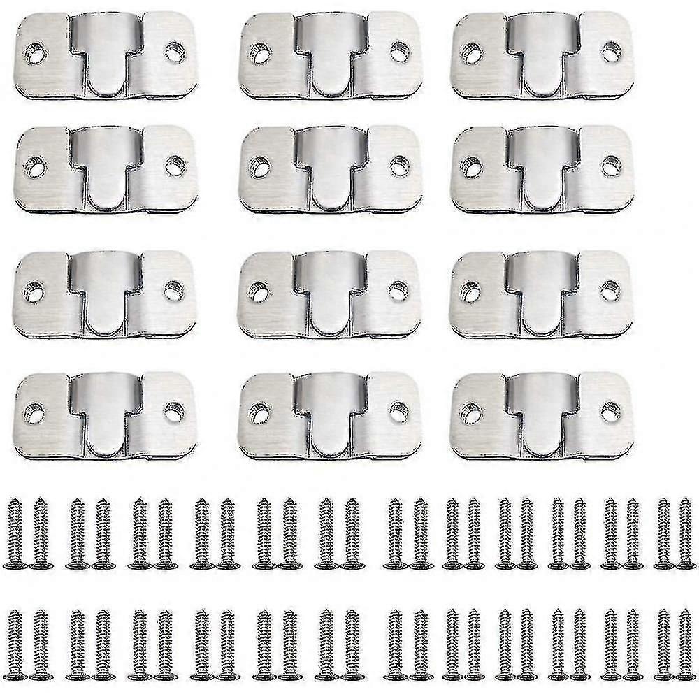 24 Pieces Sofa Furniture Connector, Embedded Concealed Mounting Bracket With 48 Screws, Stainless