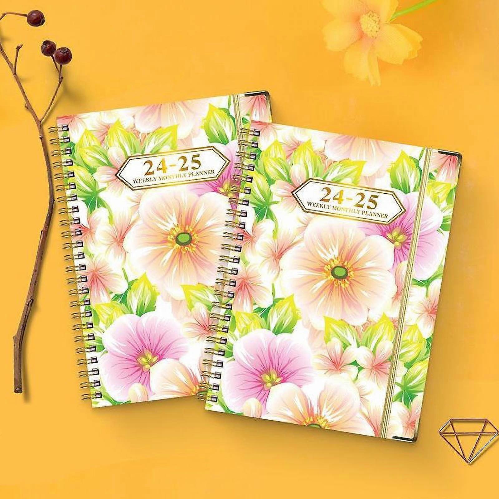 100Fens 2024-2025 English Schedule A5 Plan Book With Separating Pages Plan Notebook Coil Book