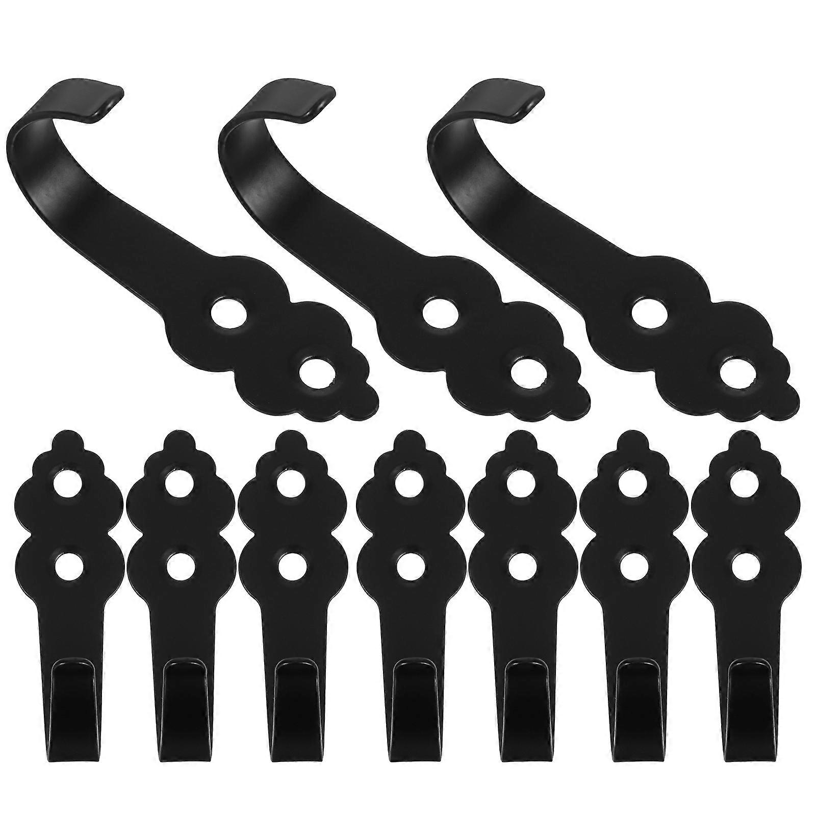 Black Wall Mounted Metal Hooks Storage Hooks 10Pcs for Bathroom Use