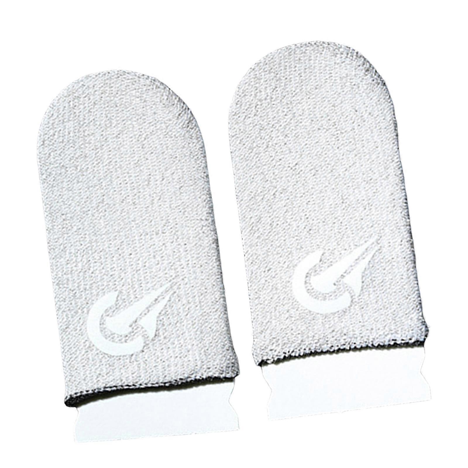 Lightweight Sensitive Skin Silver Fiber Gaming Finger Protectors Thin Design Smooth Gliding Motion for Enhancing Control  White