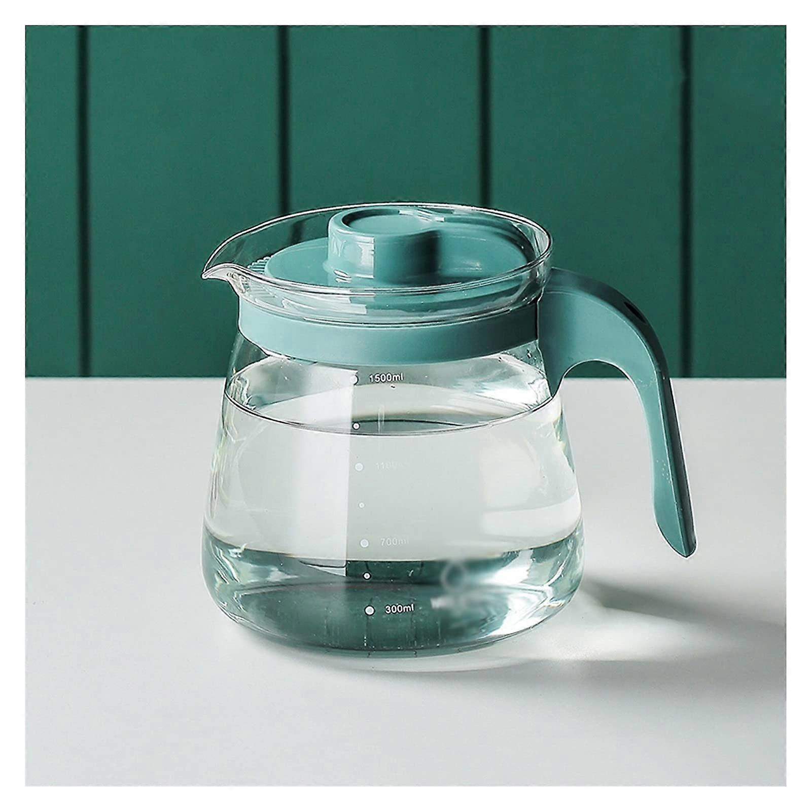 Glass Water Kettle with Scale Markings, 2L LargeCapacity Pitcher Jug for Home Use, Green