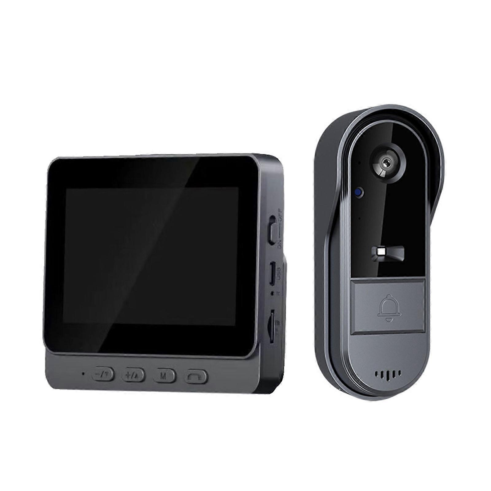 Peephole Security System Human Detection Alerts 4.3in Screen Night Viewing Wireless Installation Front Door Monitoring Multicolor