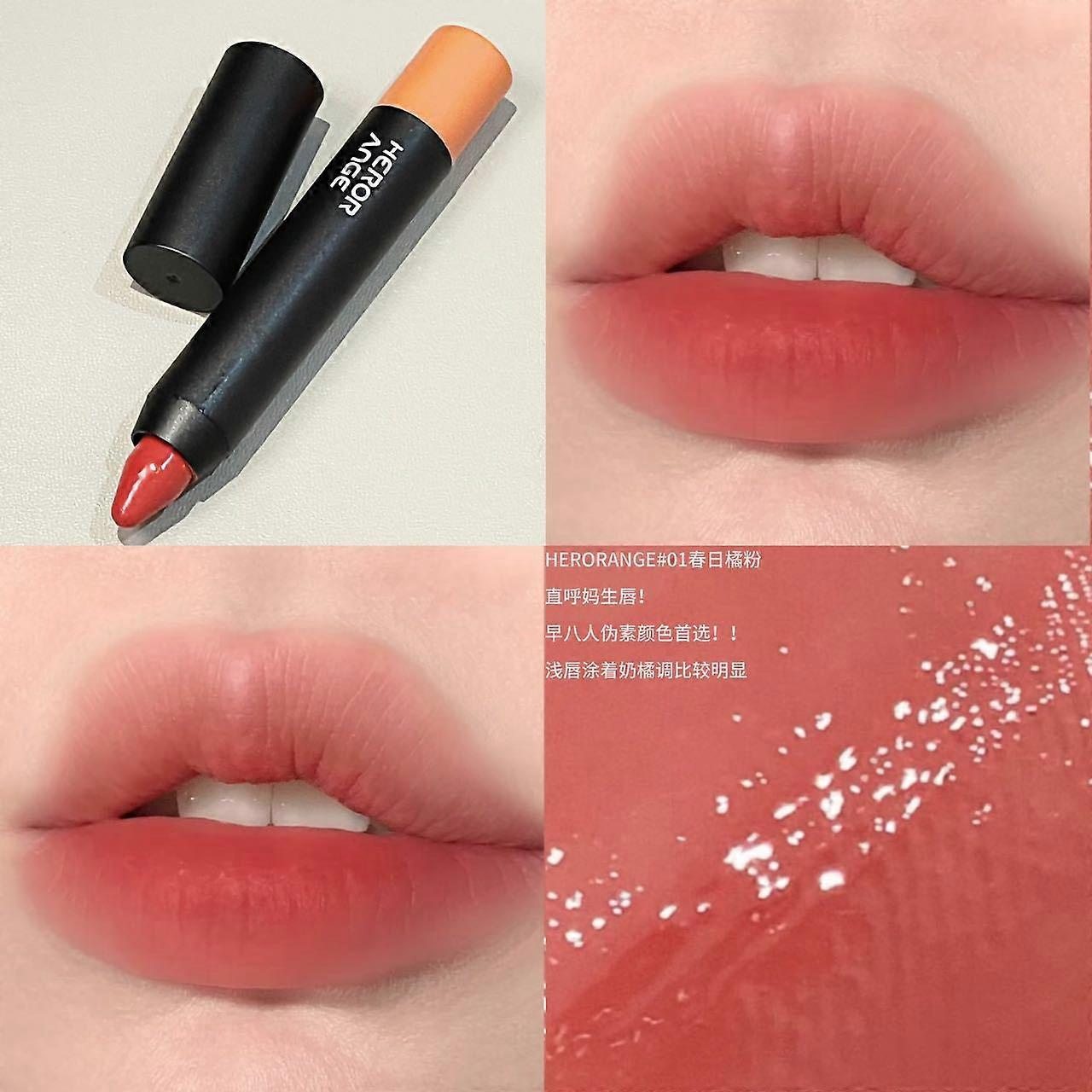 Soft matte lipstick pen, soft matte nude color, brightens and whitens, long-lasting and not easy to fade.