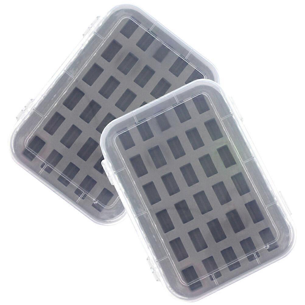2 Pcs 30 Grid Bobbin Case Convenient Bobbins Holder Sponge Lightweight Container Organizer Sewing Bracket Spool