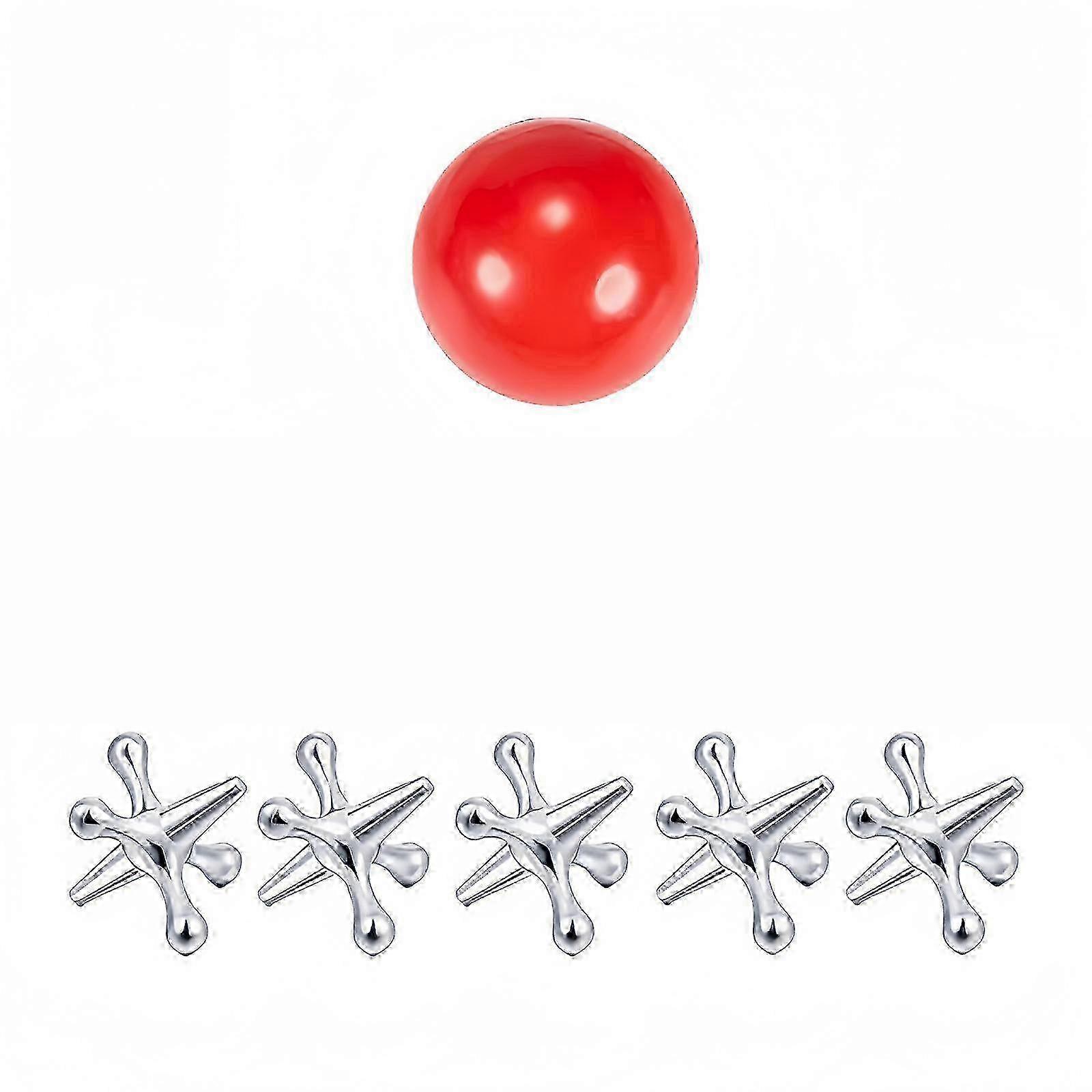 Set of Jacks Game Ball Set For Adults And Students with Metal Jacks And Elastic Bouncyg Balls for Hand Eye Coordination