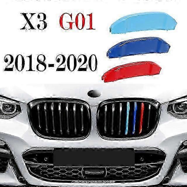 3-Piece Car Grille Trim Set Compatible with X1 X2 X3 X4 X5 X6 X7 Z4 E84 F48 F39 F25 F26 E83 E70 E71 F15 F16 G05 G01 G02 G06 G07 M Sport
