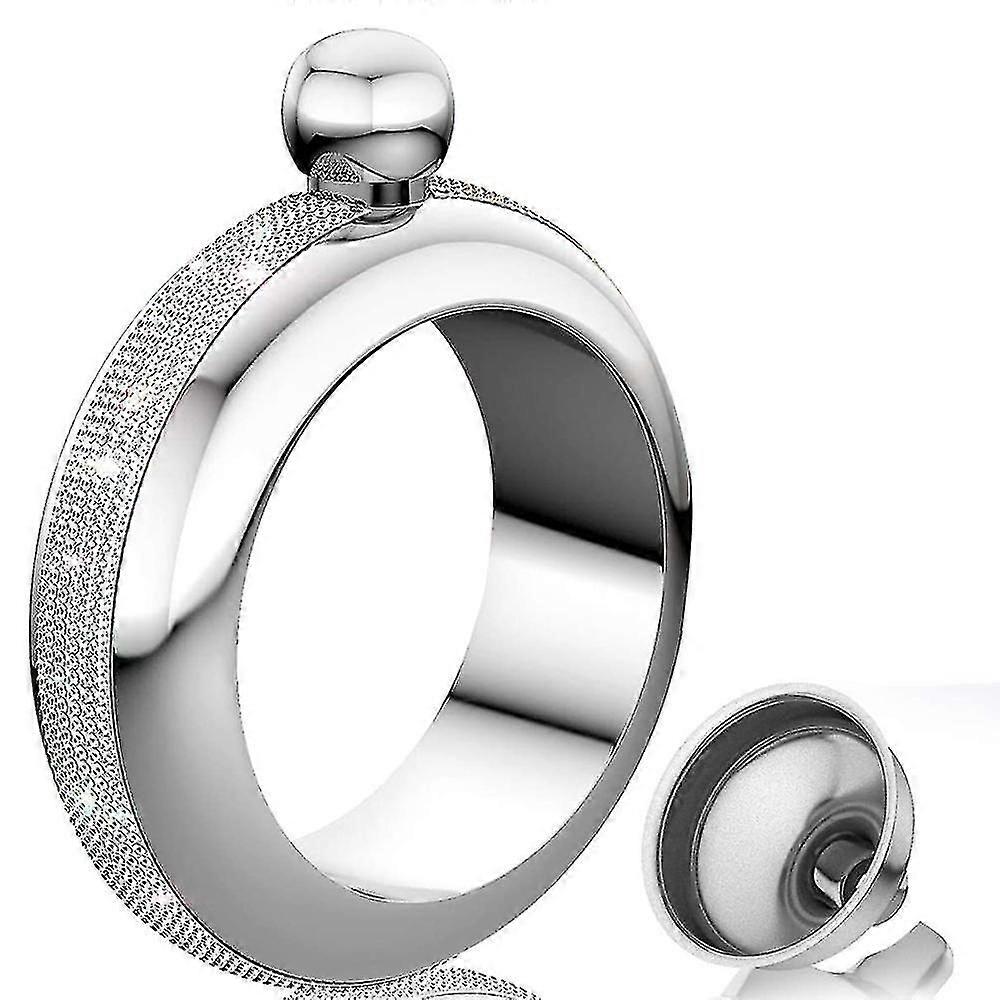 قارورة بانجل مصنوعة من الفولاذ المقاوم للصدأ 304 مع قمع مصنوع يدويًا في صندوق هدايا للنساء والفتيات والرقص وحفلات أعياد الميلاد والنوادي والبار، 3.5 أونصة