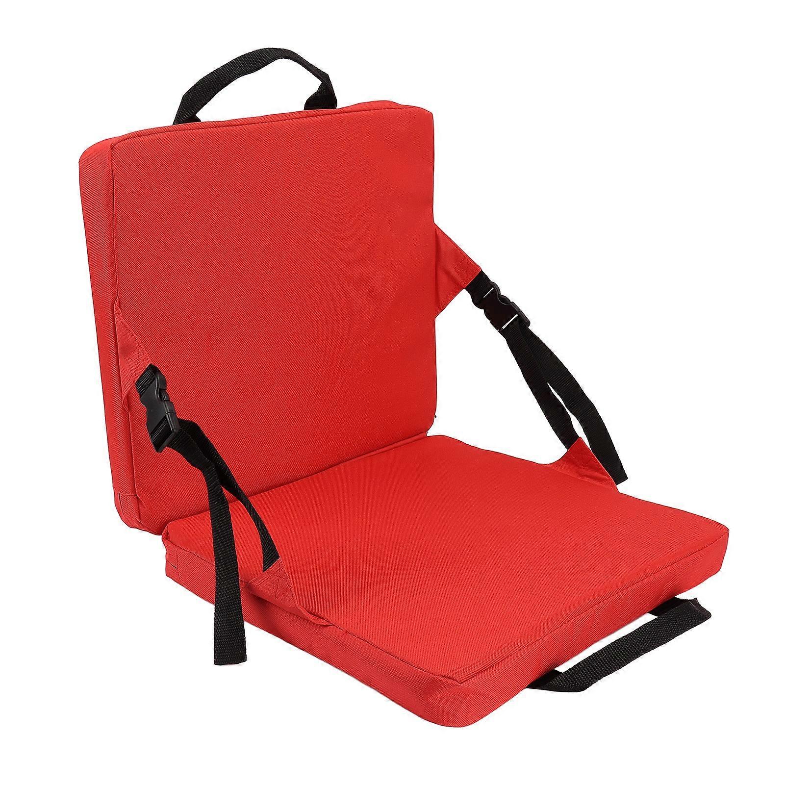 Outdoor Chair Cushion Portable Comfortable Oxford Cloth Foldable Stadium Seat Cushion Red