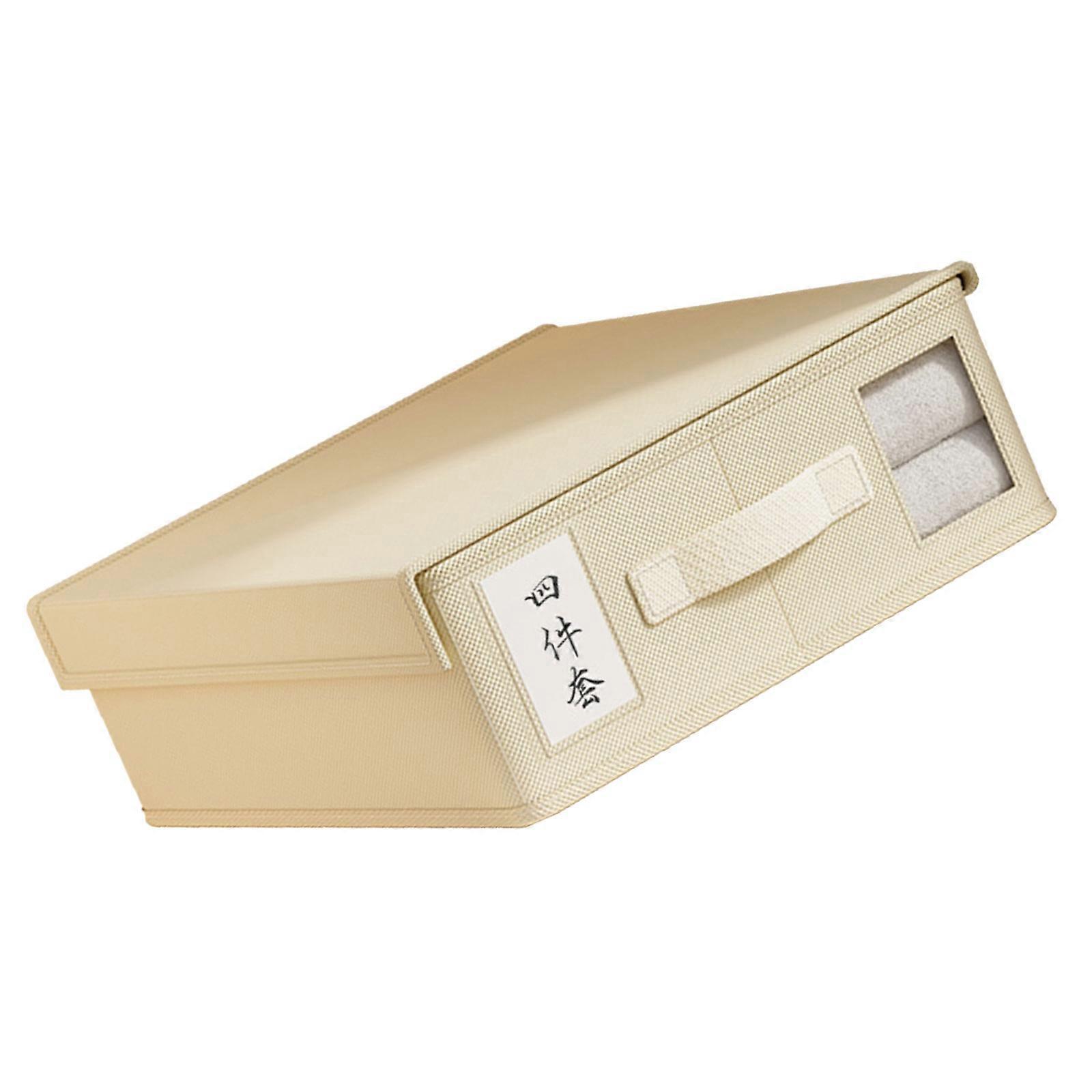 Multi Purpose Bedding Organiser Storage Box For Sheets Duvet Covers Pillowcases With Transparent Front Panel Multicolor