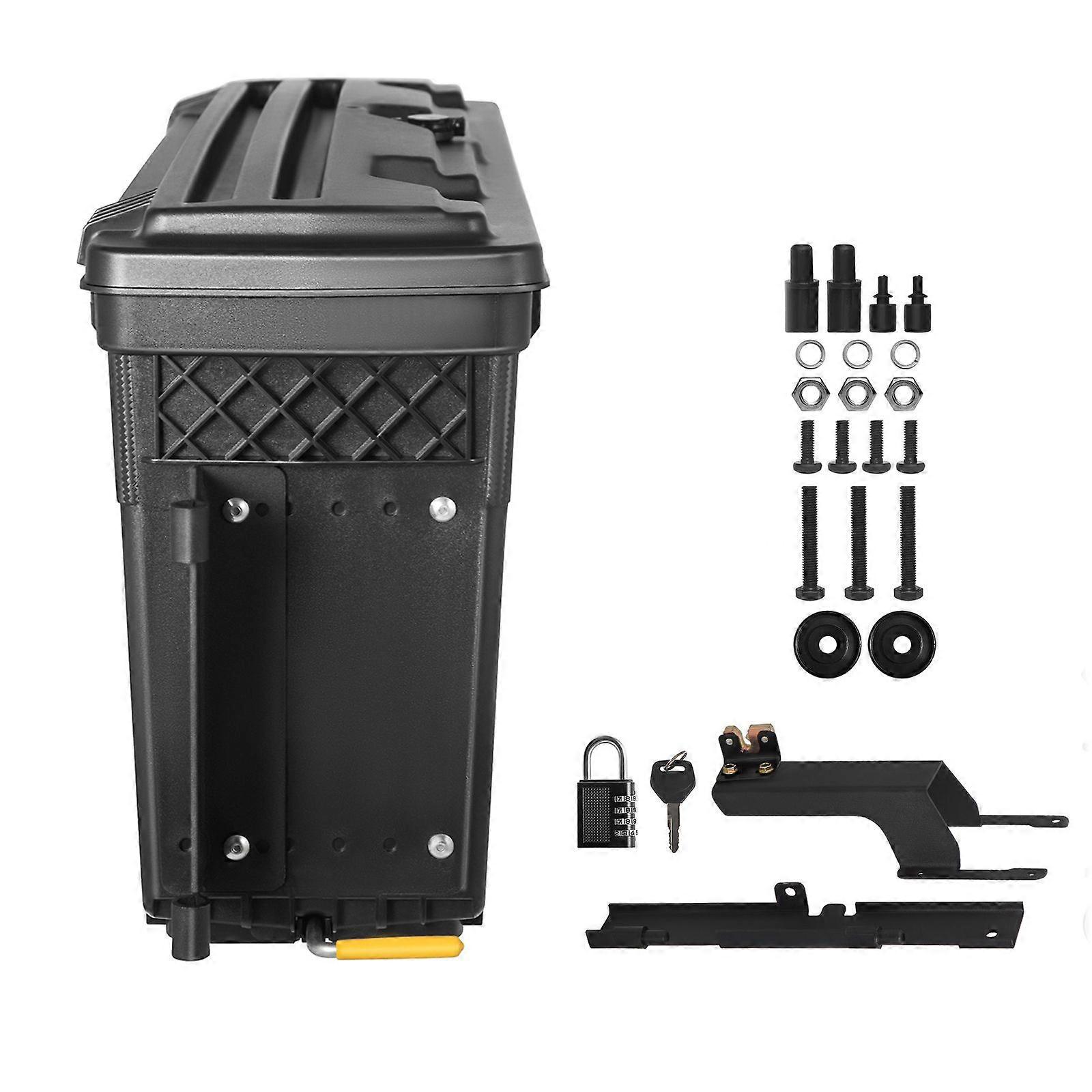 Truck Bed Storage Box, Lockable Swing Case with Password Padlock, 6.6 Gal/25 L ABS Wheel Well Tool Box, Waterproof and Durable