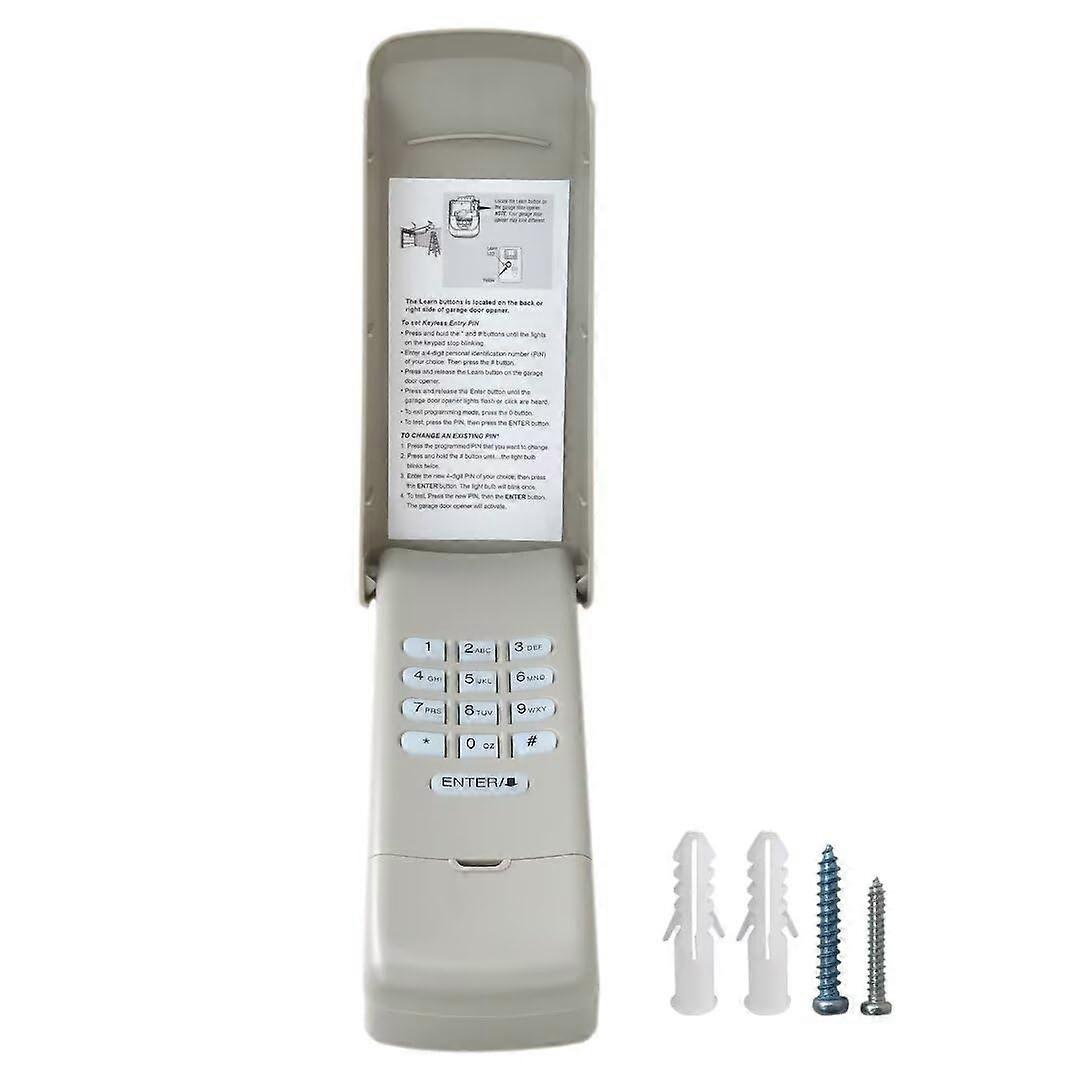 Wireless Garage Door Keypad Yellow Learn Button for Keyless Entry