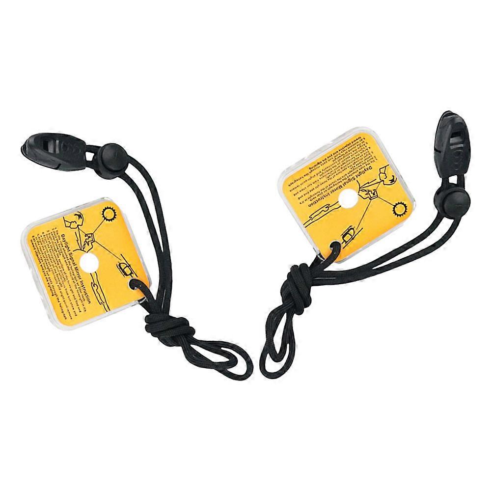 Survival Reflective Signal Outdoor Mirror for Emergency Use 2Pcs with Lanyard