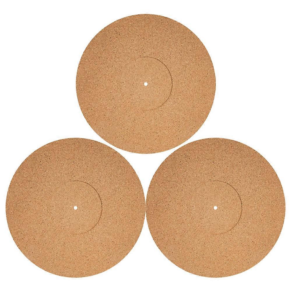 Turntable Pads Cork Turntable Mat Turntable Anti Vibration Scratch Protection 3Pcs