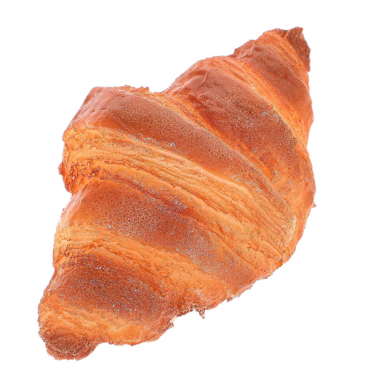 Brown PU Artificial Bread Model Realistic Croissant for Display 1 Piece