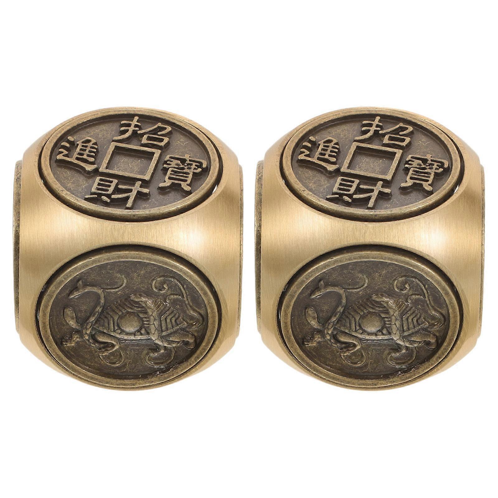 Retro Brass Handball Metal for Smooth Rotation 2Pcs Set