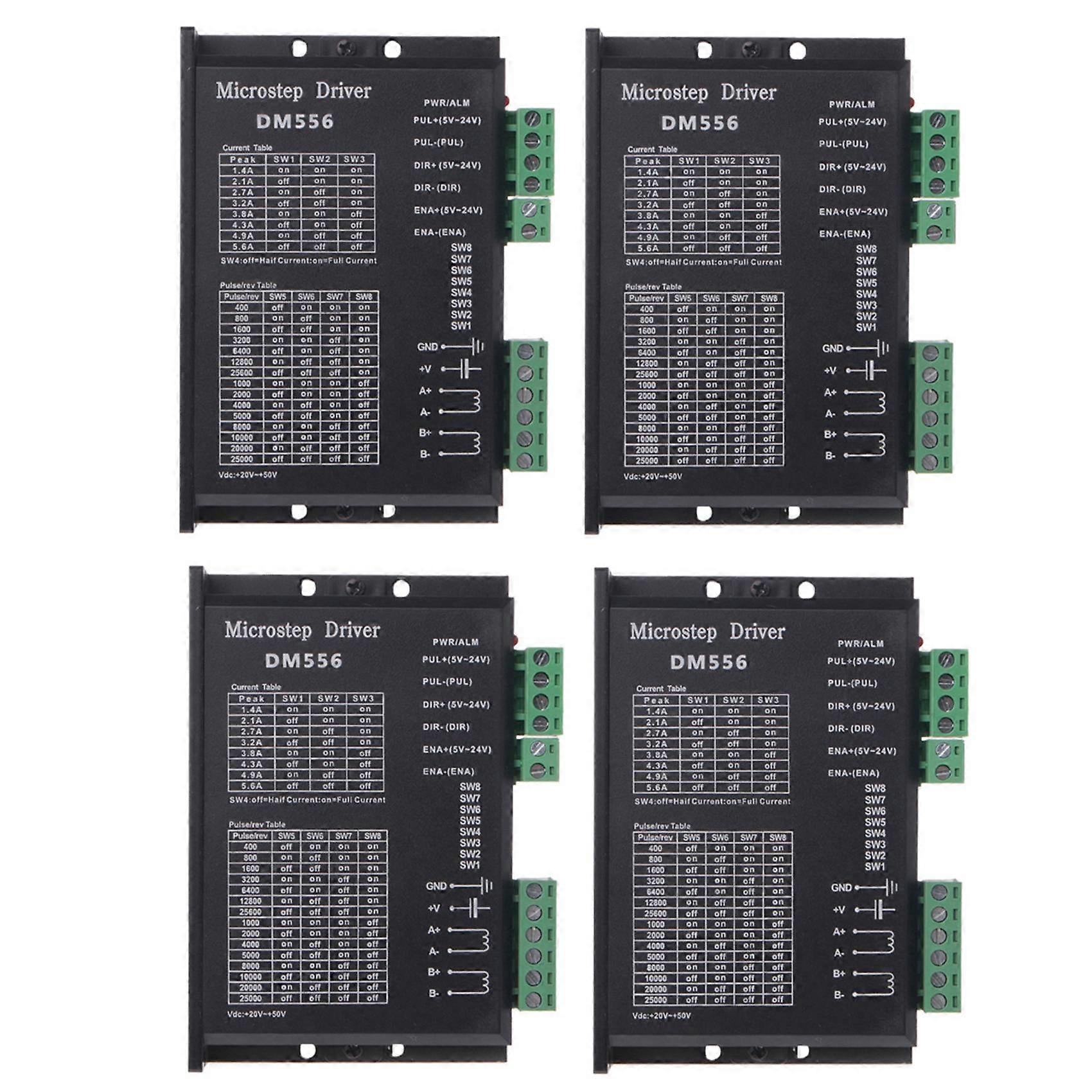 4X Digital Stepper Driver, Dm556 Progressive Motor Driver is Suitable for Nema 23, Nema 24 and Nema34 Stepper Motors
