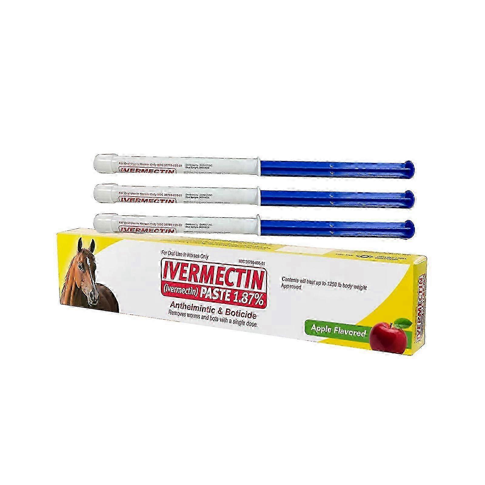 Paardencrème met appelsmaak: milde formule, ontwormend en balancerend, niet-irriterend, speciale verzorging, 3 stuks doos van 6