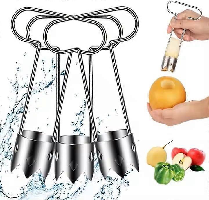 Stainless Steel Fruit and Vegetable Corer with TShaped Handle for Precise Apple and Pear Core Removal