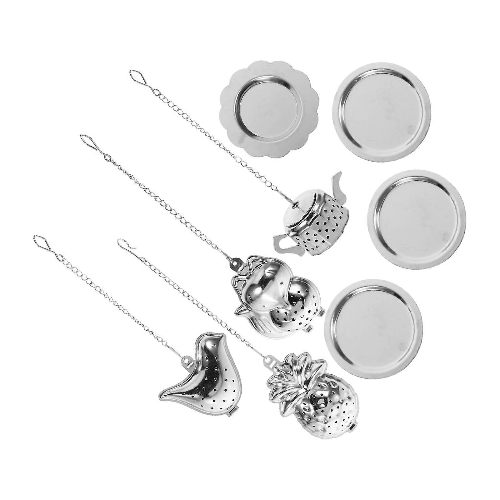 Silver Stainless Steel Tea Infuser for Loose Leaf Tea 4Sets