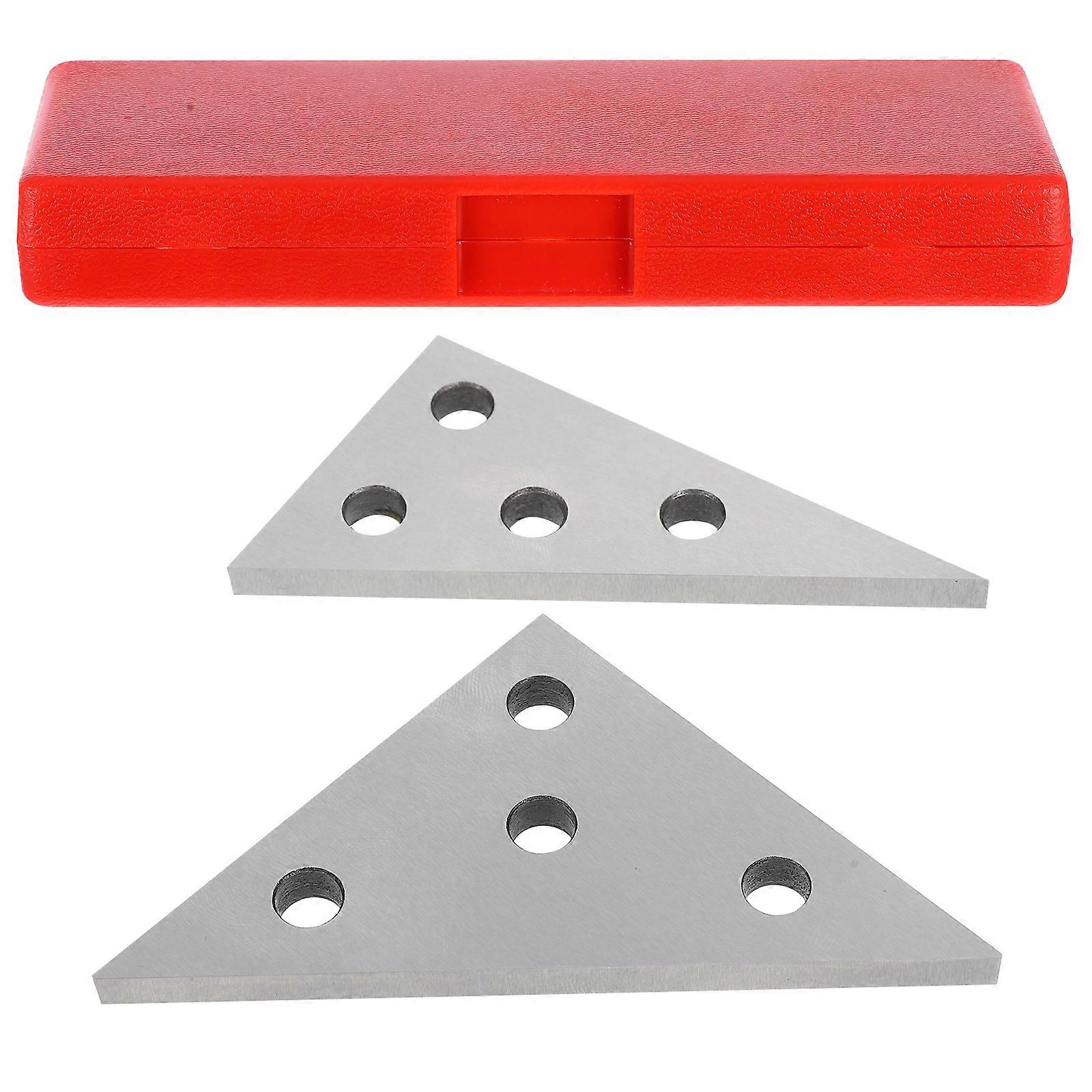 Angle Gauge Set Triangle Precision Tool for Industrial Use 2Pcs Silver