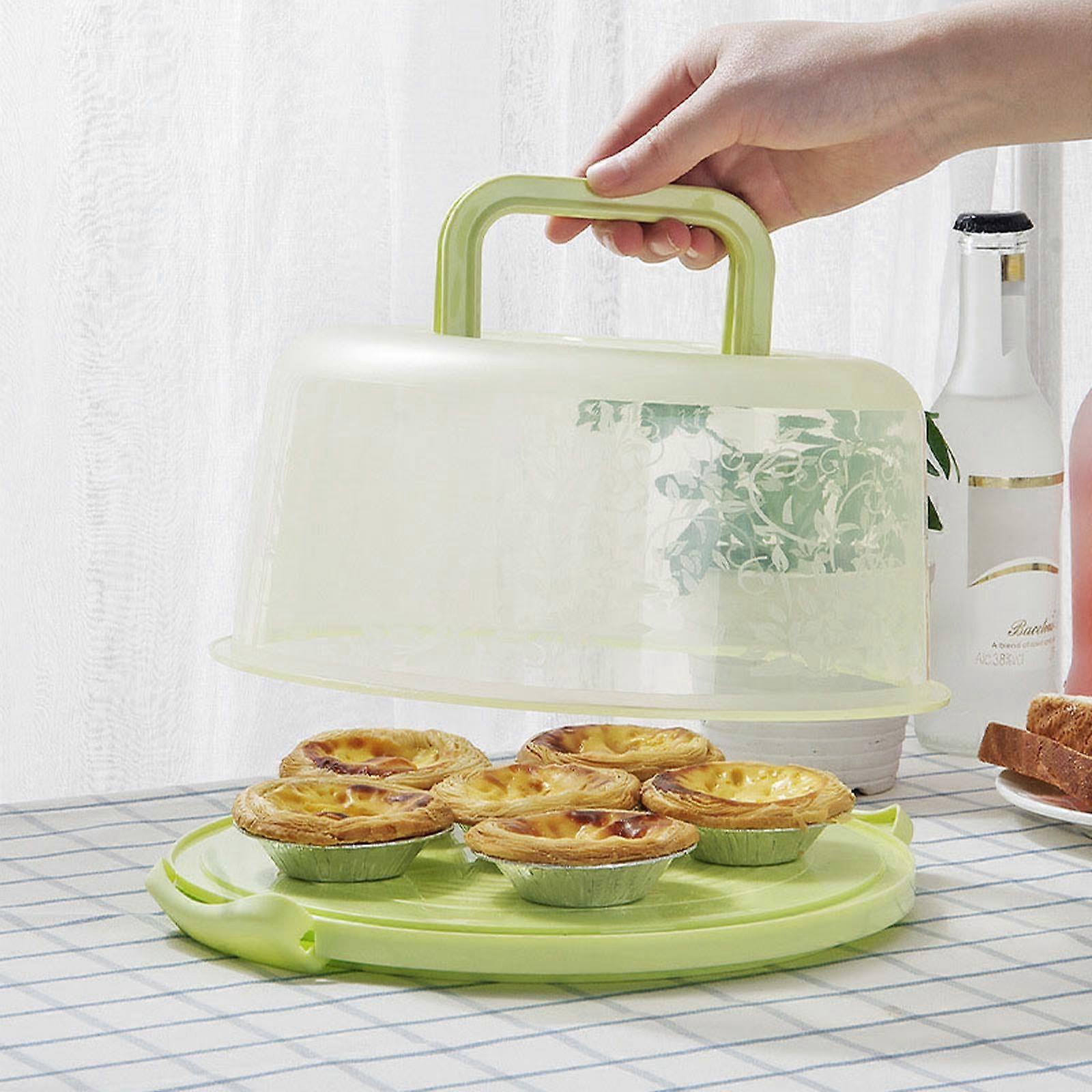 Miayilima Round Cake Storage Box With Handle And Inner Tray