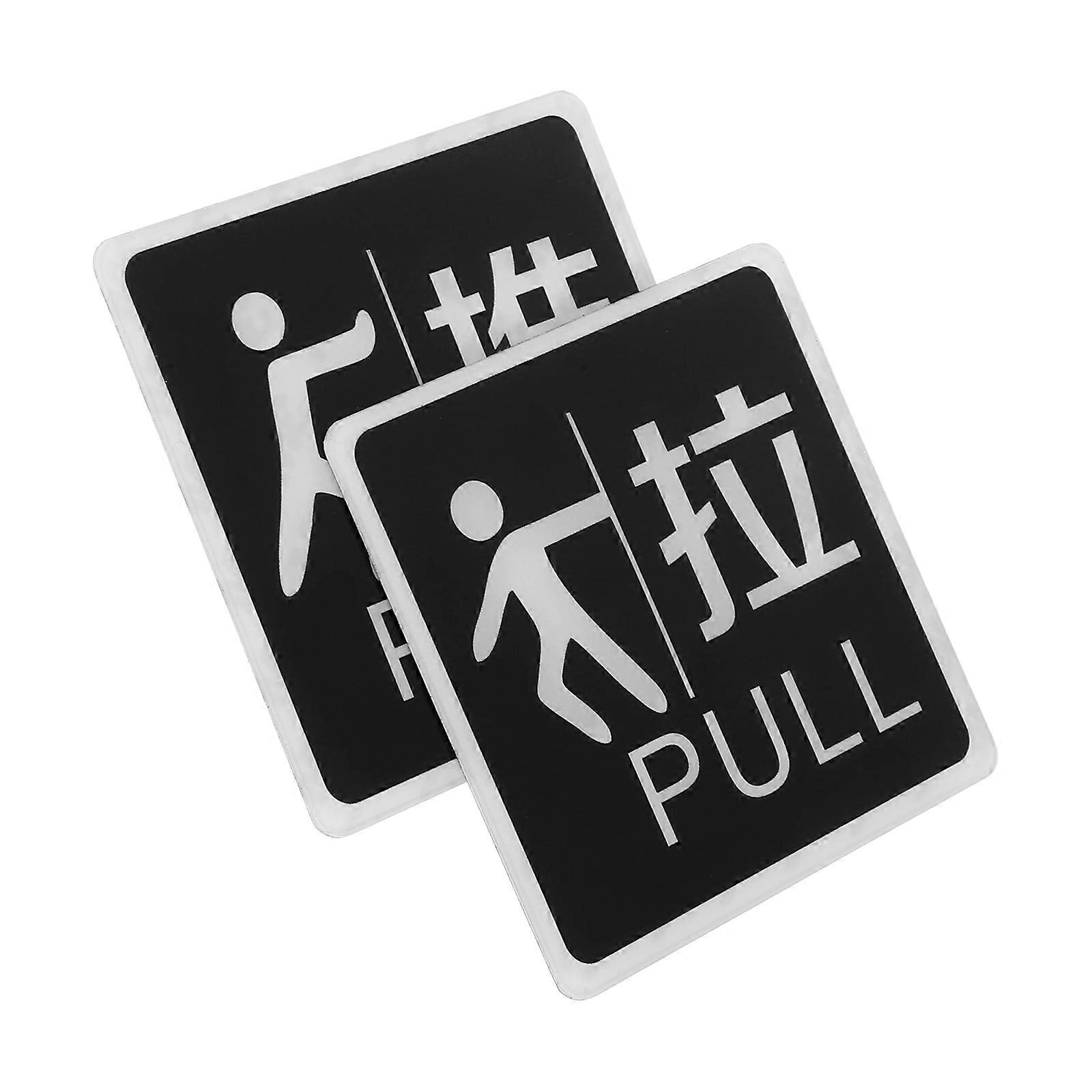 Push Pull Indicator Acrylic Door Sign for Glass Doors 1Pair Self-Adhesive