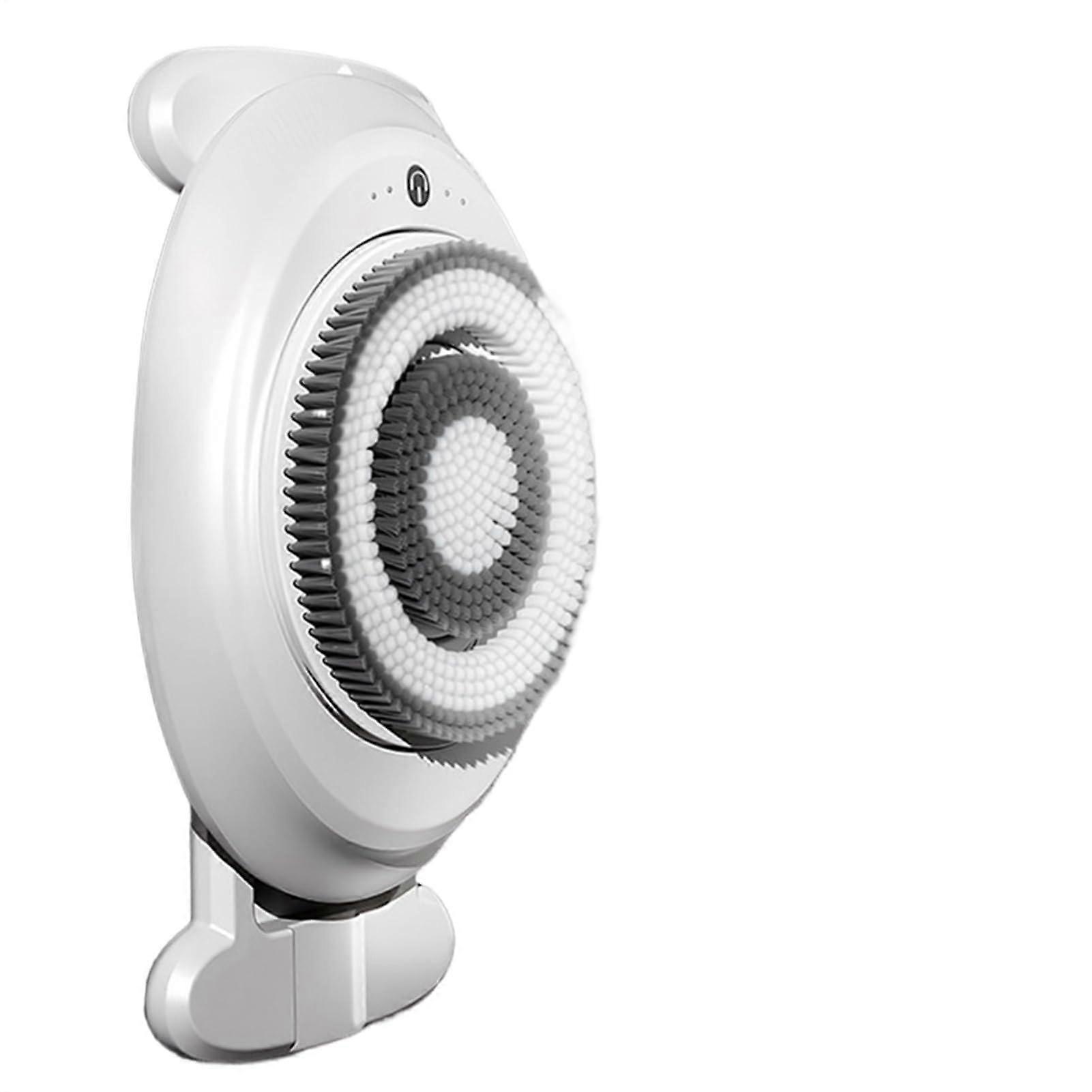 Electric Wall Mounted Back Scrubber with Adaptive Pressure, Adjustable Height and Brush Heads for Shower