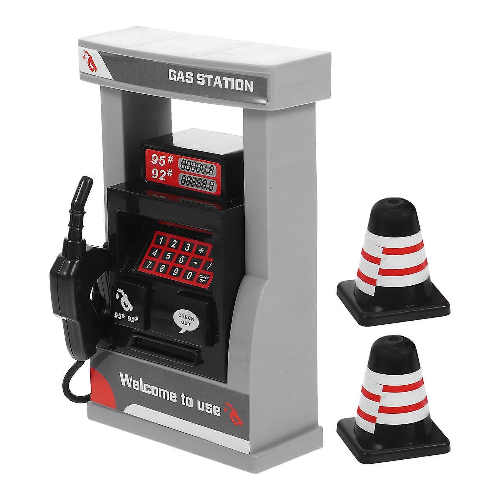 Gas Station Model Toy for Decor 1Set with Road Cone Model