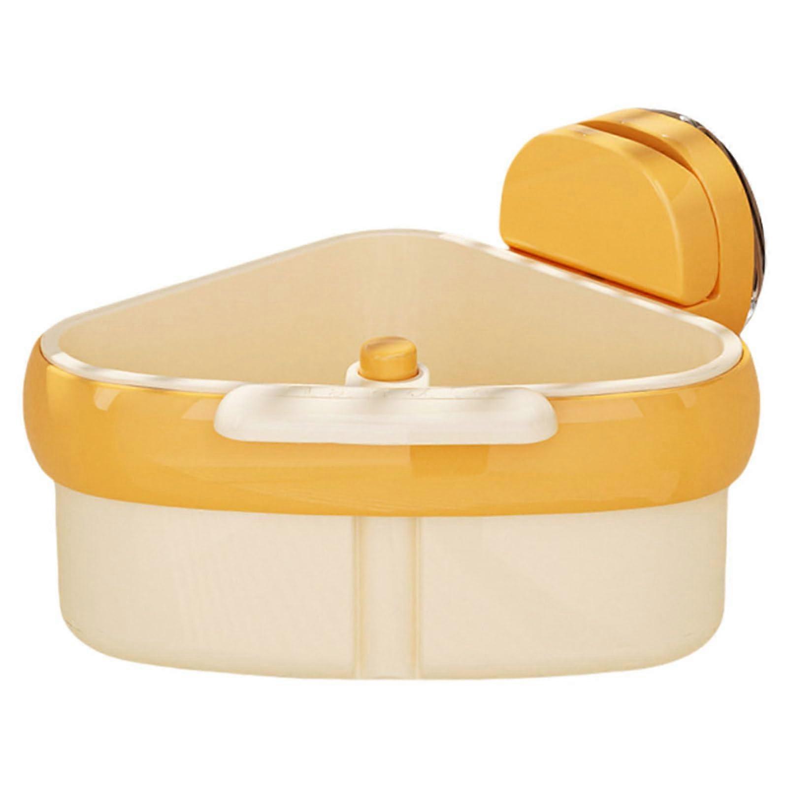 Sink Strainer Basket with Sponge Holder, SpaceSaving Corner Design, Secure Suction, Orange