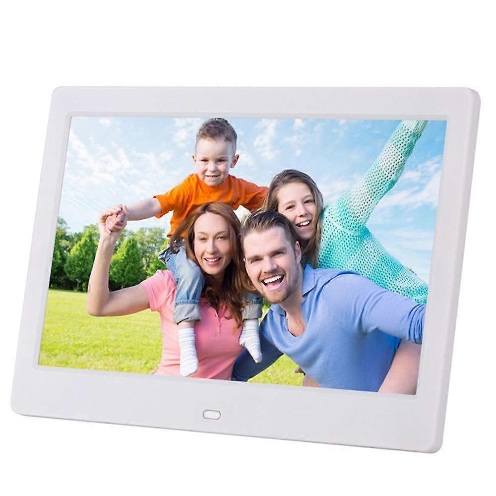 10 Inch Electronic Photo Frame USB SD/MMC Compatible Clock And Calendar Video Player With Remote Control White