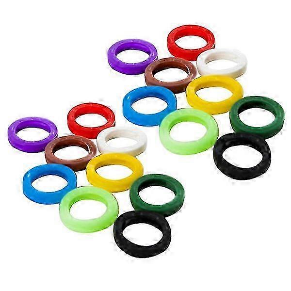60pcs Light Colored Silicone Key Caps Sleeve Ring Key Hats Elastic Key Covers Id Rings (random Color)
