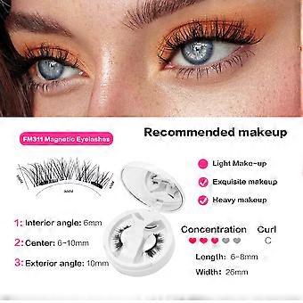 1 Pair 3D Magnetic False Eyelashes Recomable Glue Free Magnet Lash with Applicater One-piece Box Easy To Apply Eyelash Extension