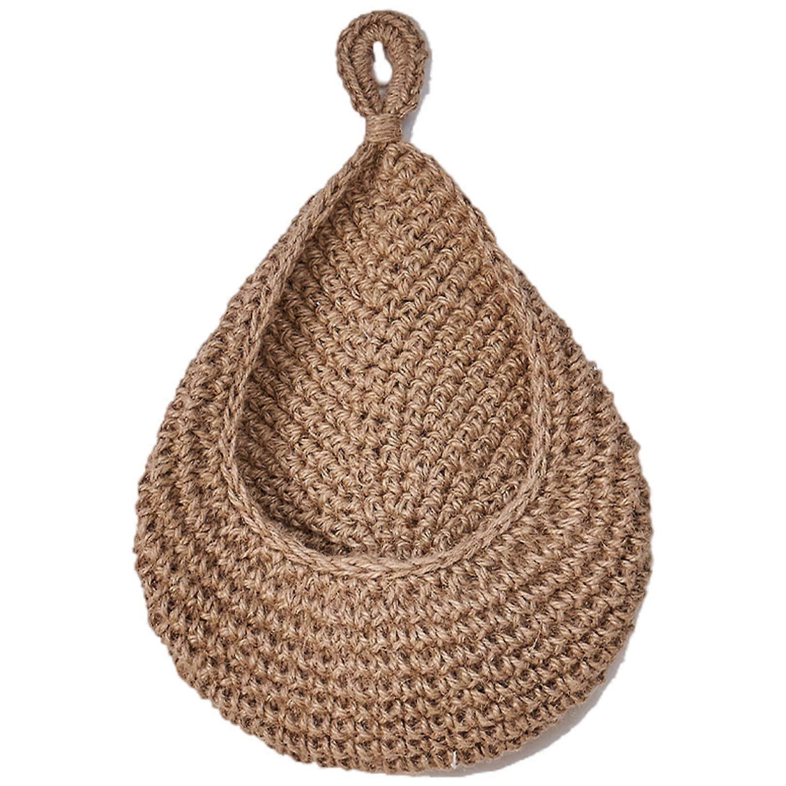 Hanging Wall Basket Boho Teardrop Design for Fruit and Vegetable Storage SpaceSaving Rope Organizer