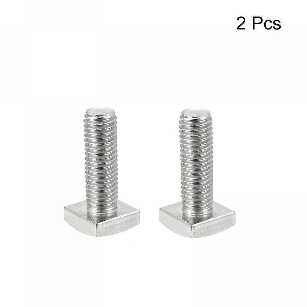 2PCS M6*20MM Square Head Bolt Silver Fully Thread Durable Square Machine Screws