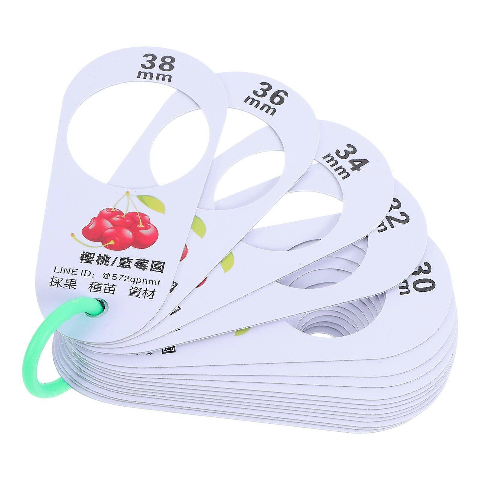 Cherry Measuring Ruler: Precision Fruit Diameter 16-Sizes Hole Measuring Ruler For Cherry Blueberry - Plastic Gauge Tool For Size Classification In Ki