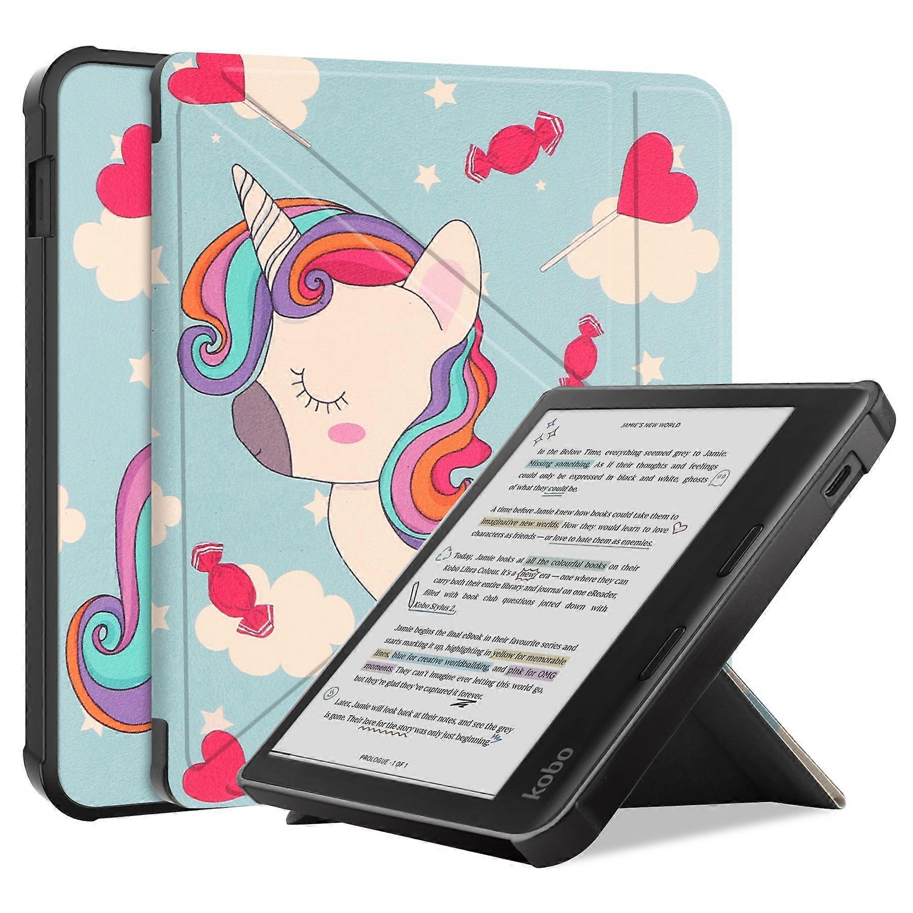 For Kobo Libra Colour Case Pattern Print Leather ebook Reader Cover