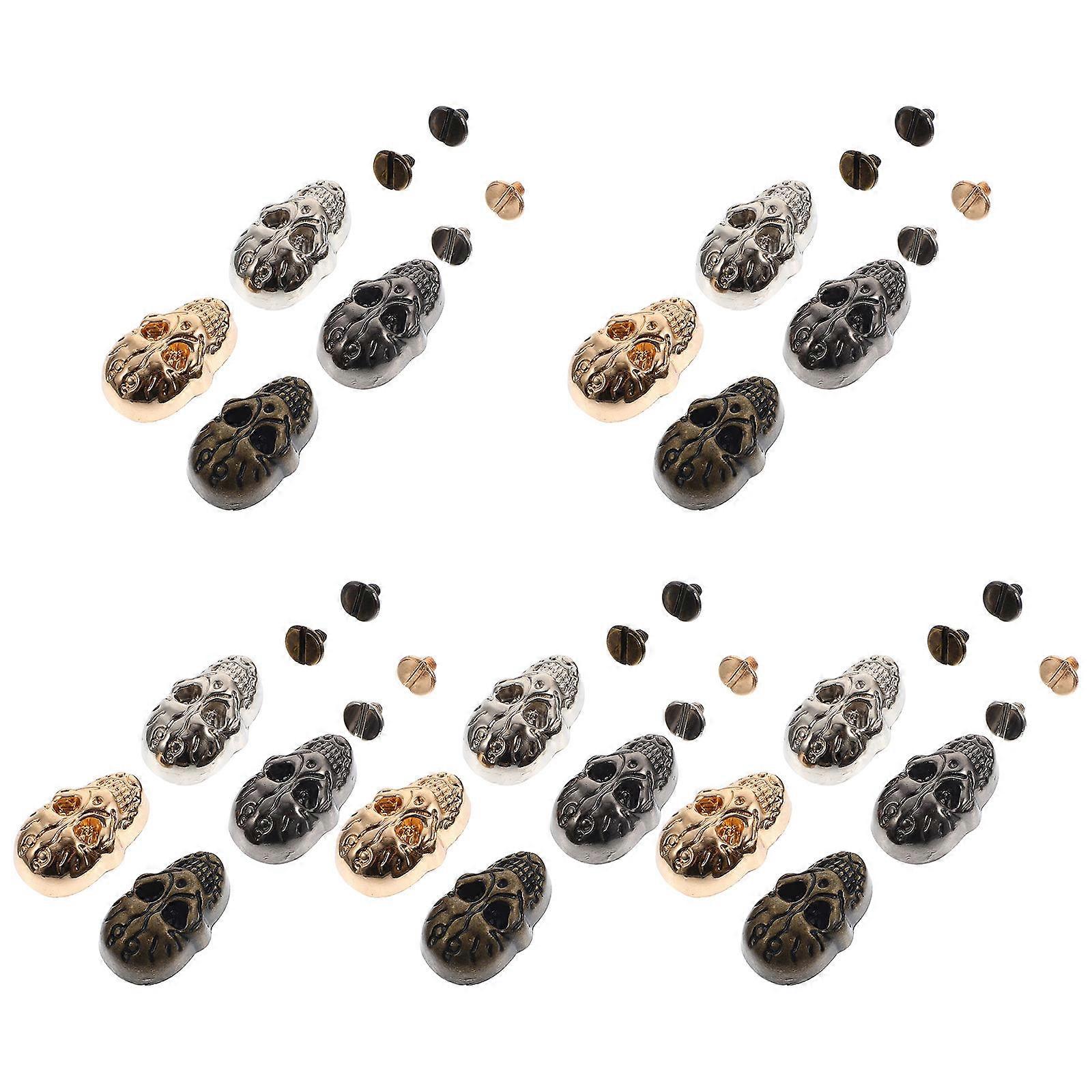 Crafting Skull Studs Rivet Kit for DIY 80Sets Assorted Color