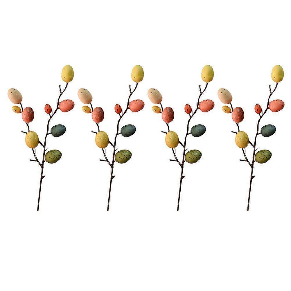 4Pcs Easter Adornment Easter Egg Tree Decor Artificial Egg Tree Branch Ornament