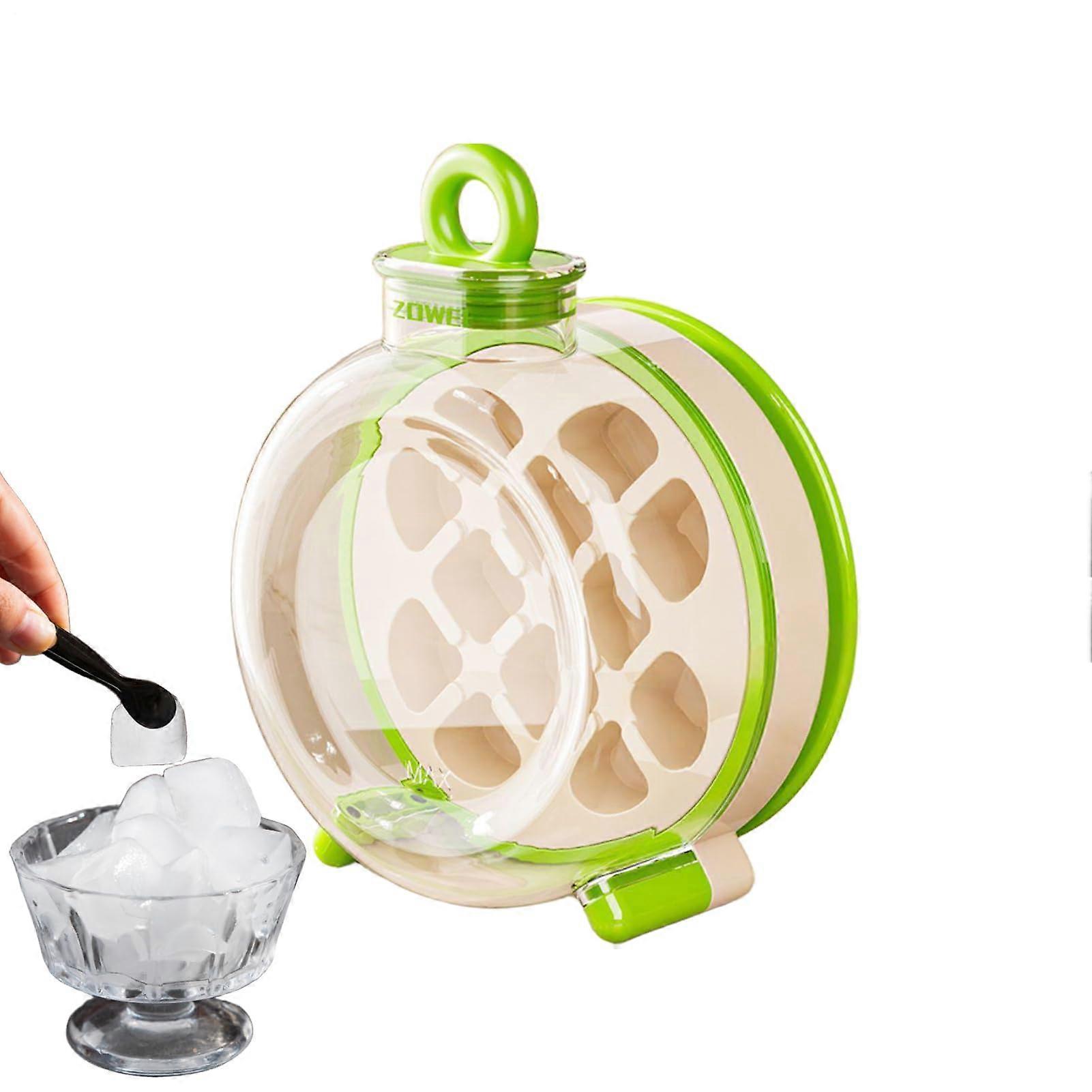 Ice Cube Maker Bottle with Easy Release for Whiskey Cocktails and Drinks, Green Reusable Mold