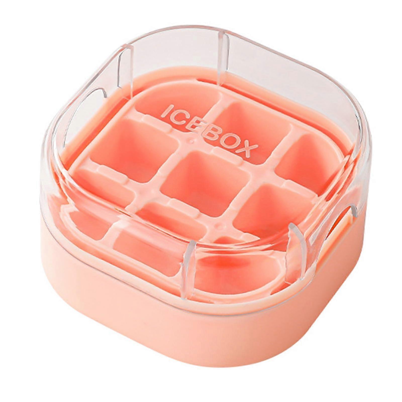 Silicone Ice Cube Tray with Leak Proof Lid, Easy Release 9 Grid Ice Cube Maker for Freezer