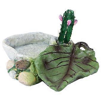 Ciotola per cibo per animali domestici con design a cactus per uso rettili, 1 pezzo