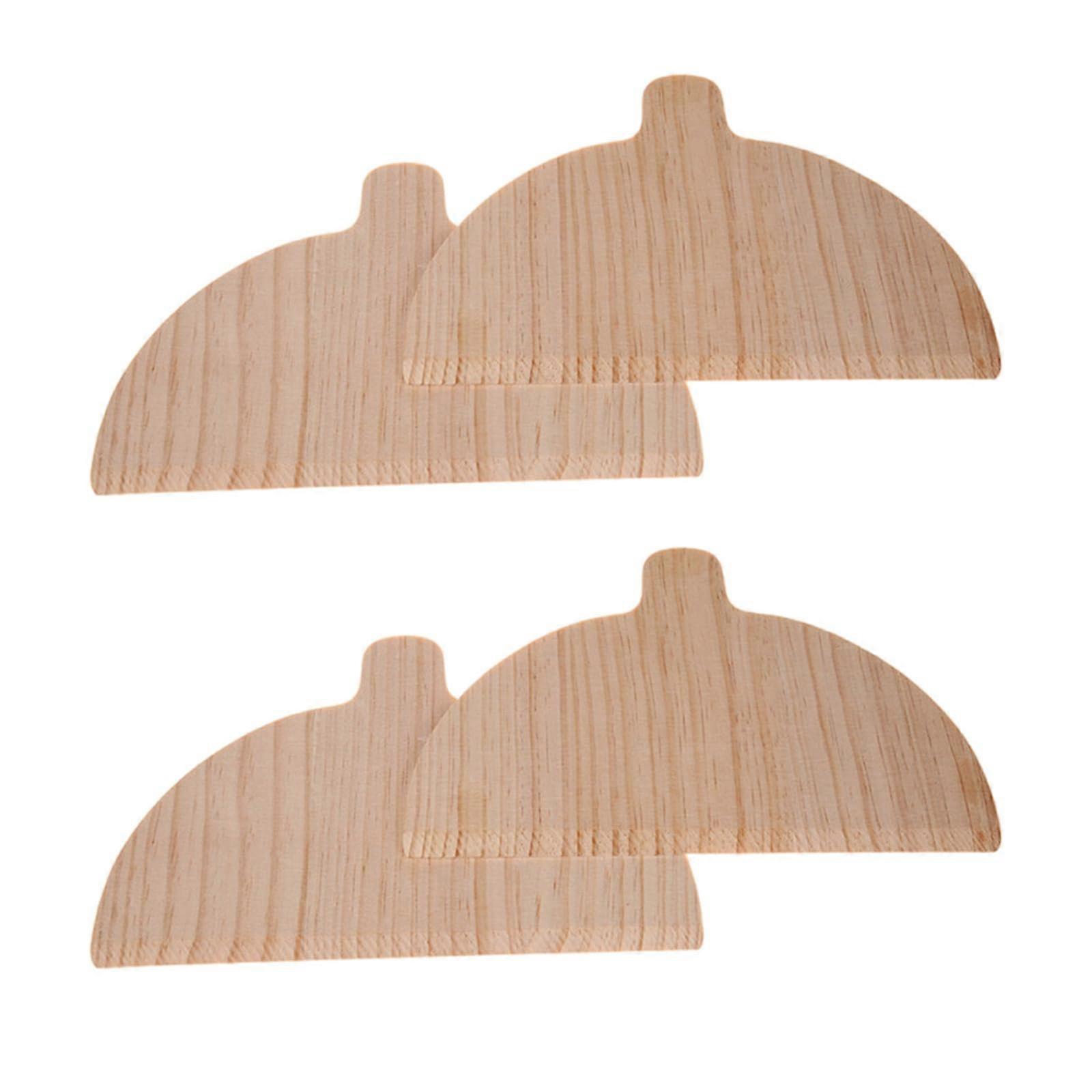 4pcs Half Round Wooden Pizza Peel Set for Easy Transfer and Multipurpose Serving Board
