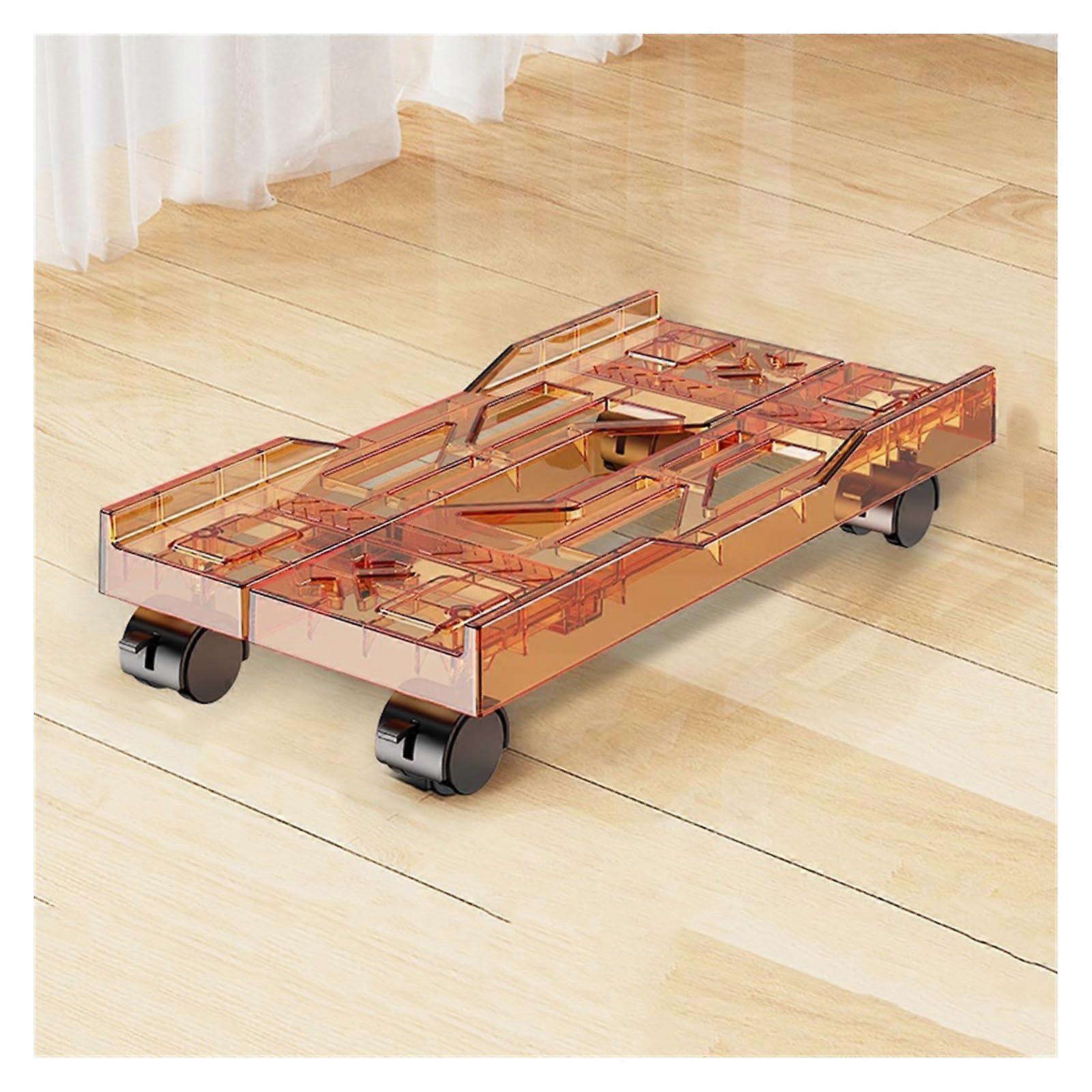 Adjustable PC Tower Stand with 360° Lockable Wheels, Heat Dissipation Base, SpaceSaving Design, Brown