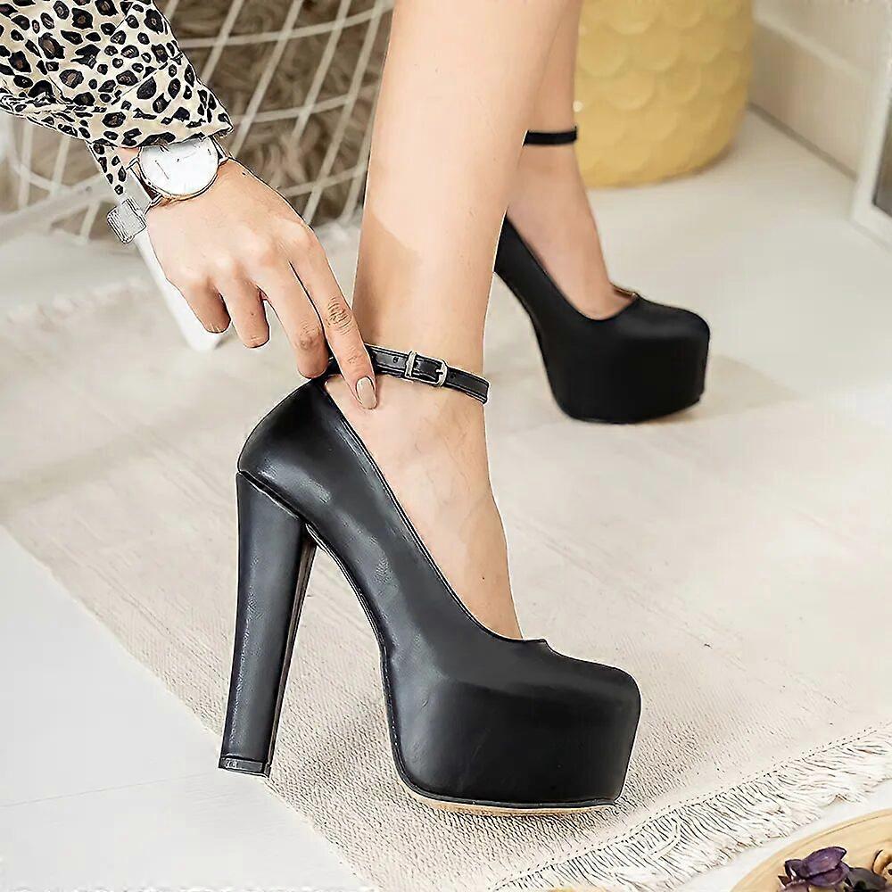 Zwarte platformhakken voor dames RA-304