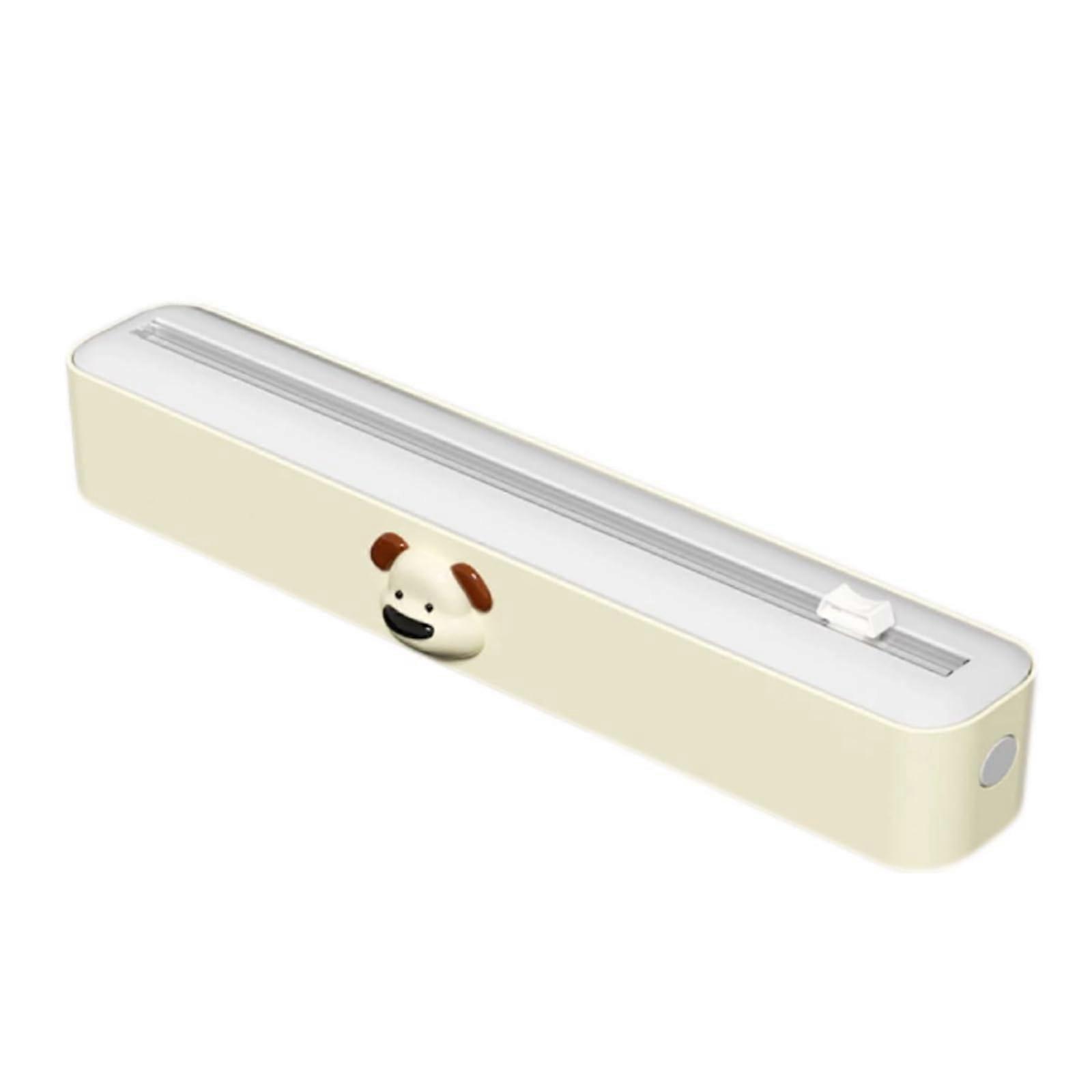 Plastic Wrap Dispenser with Bidirectional Sliding Blade, Magnetic Base, Adjustable Foil Cutter for Kitchen